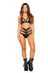 3724 - 2pc Rhinestone Short Set with Cutout Details