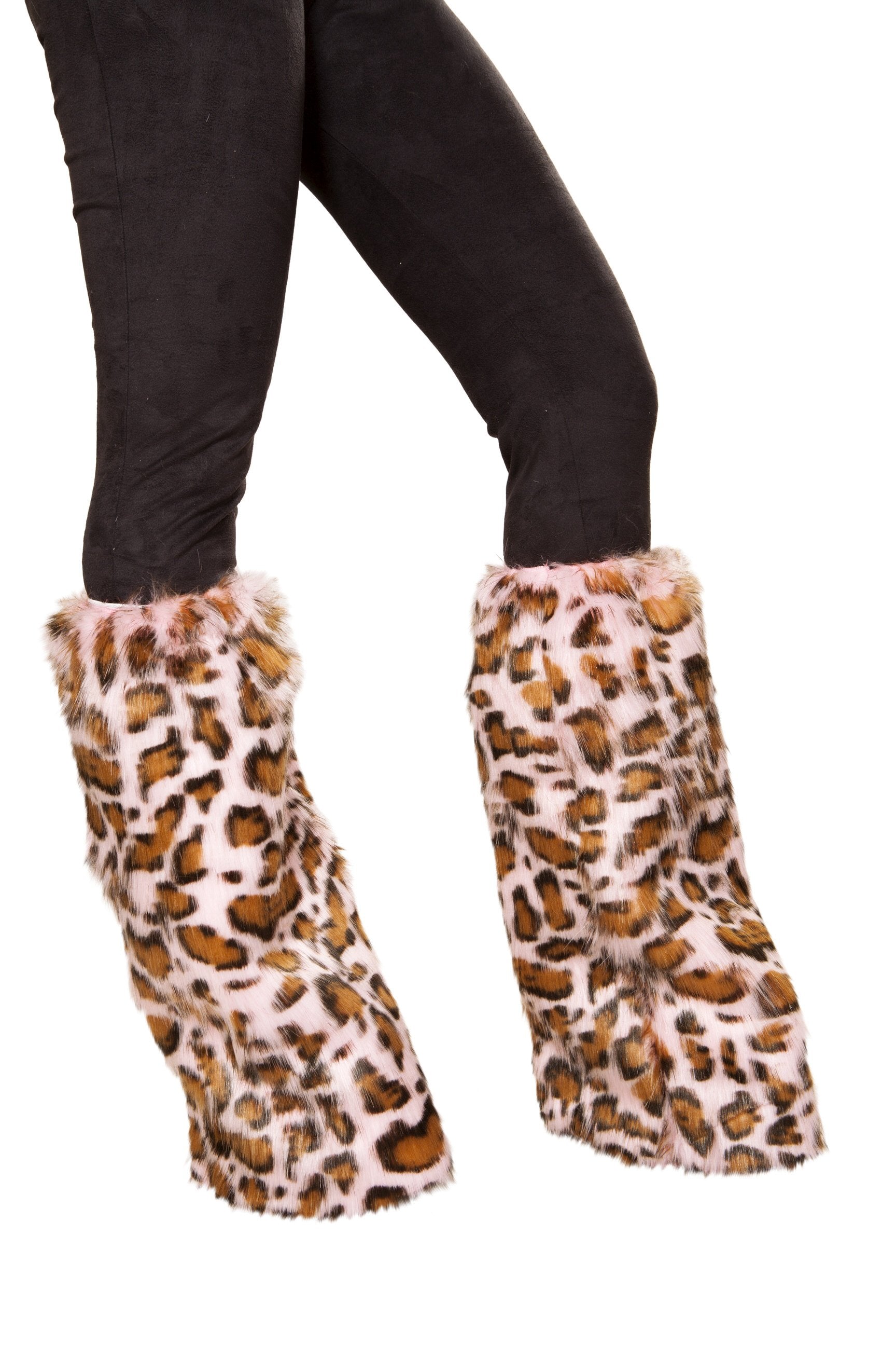 4889 - Roma Costume Pair of Pink Leopard Leg Warmers