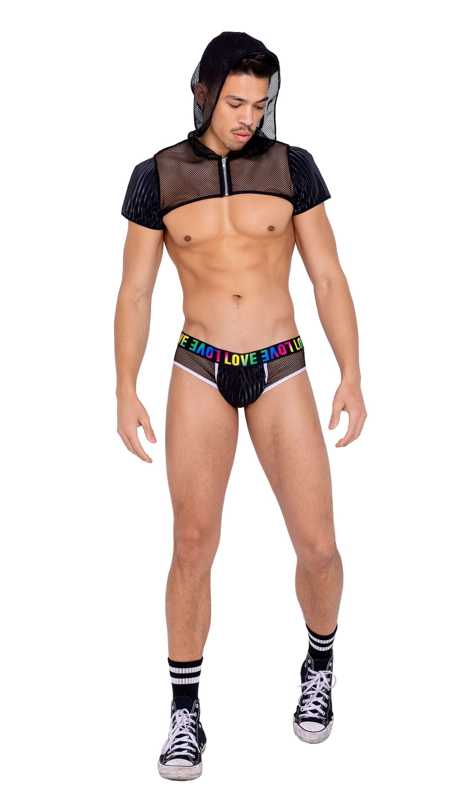 Mens Briefs with Fishnet Panel