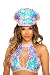 Color-Changing Iridescent Tear Drop Sequin Hat - Rave or Sleep