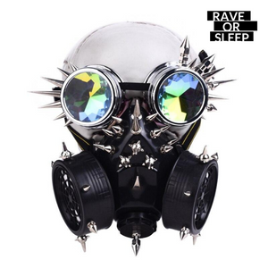 Fully-studed Steampunk gas mask with rivet