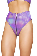 High-Waisted Rave Shorts with Zipper Front Closure - purple - Rave or Sleep