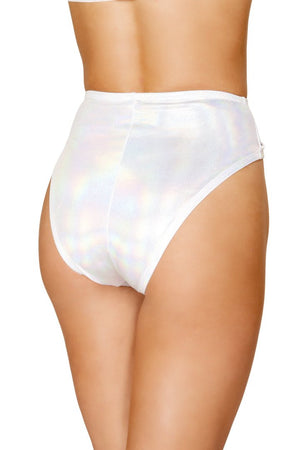 High-Waisted Rave Shorts with Zipper Front Closure - white back - Rave or Sleep