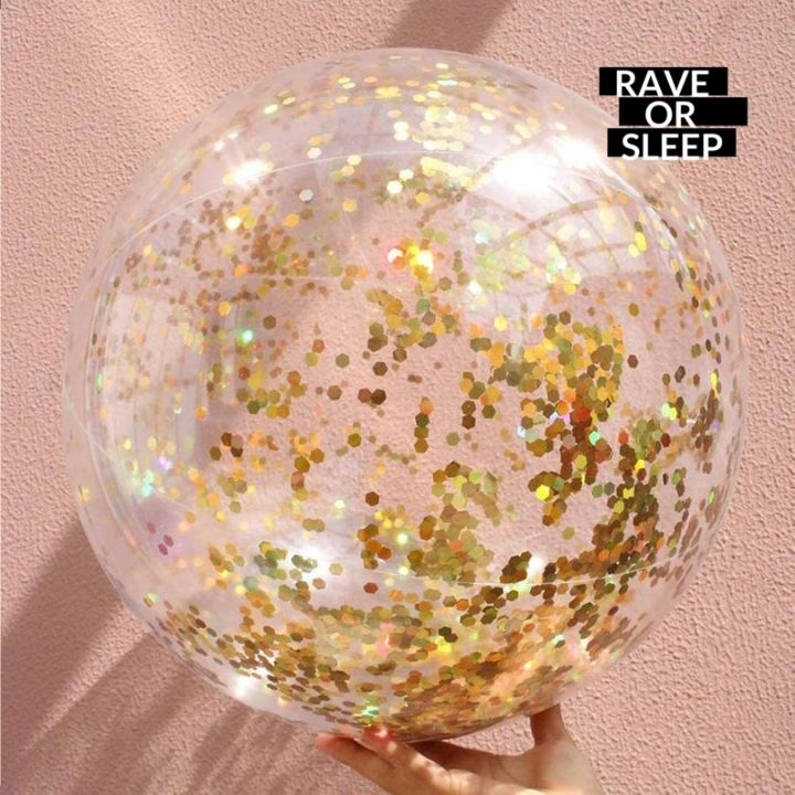 Inflatable water ball with golden glitter boom