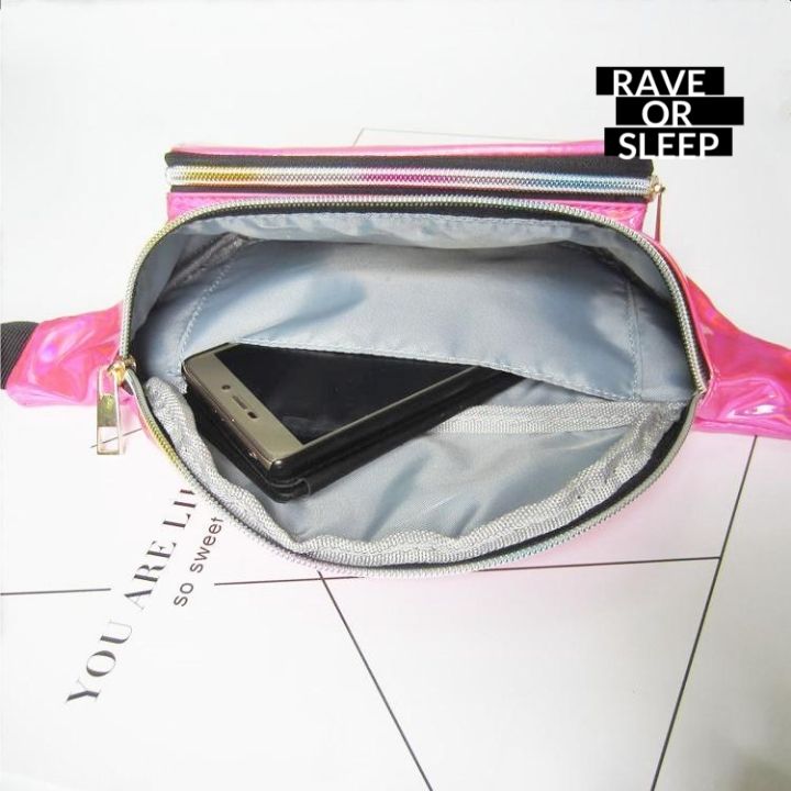 Fashionable Holographic Purple Laser Box Fanny Pack