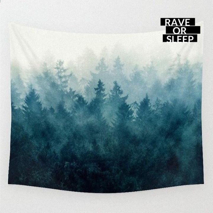 Forest touched by Clouds Festival Blanket
