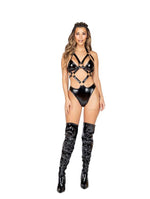Latex Rave Holster Romper with Ring Detail - Rave or Sleep