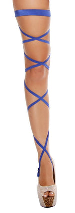 Leg Strap with Attached Thigh Garter - Blue - Rave or Sleep