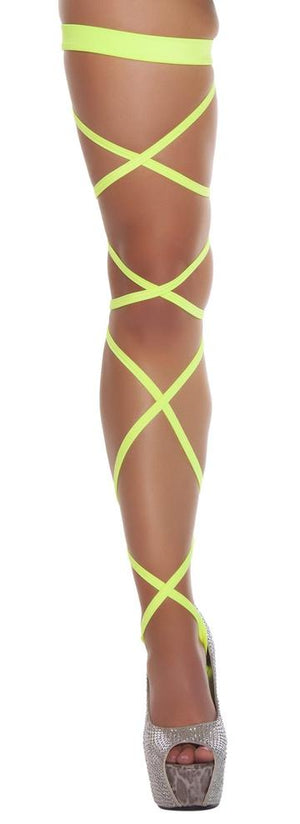 Leg Strap with Attached Thigh Garter - Yellow - Rave or Sleep