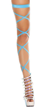 Leg Strap with Attached Thigh Garter - turquoise - Rave or Sleep