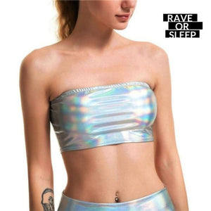 Shining Holographic Two Piece Rave Set