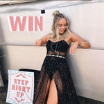 Star Mesh Black Maxi Dress - win -Rave or Sleep