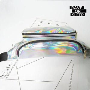 Trendy Holographic Silver Laser Box Fanny Pack