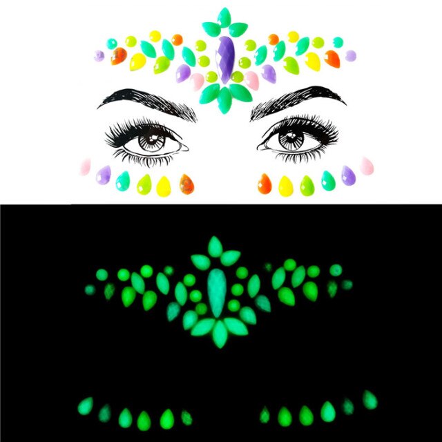 Face crystal Stickers Glow-in-the-dark