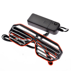Shutter Sunglasses with 2-Color Neon Light LED