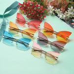 Rimless Butterfly Rave Sunglasses