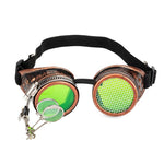Steampunk vintage professor goggles with 2-colors lens