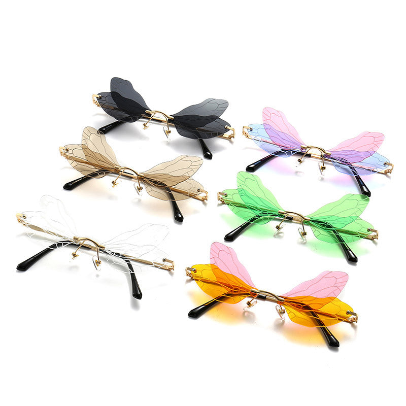 Rimless Dragonfly Wing Sunglasses