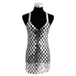 Silver Metal Chain Dress
