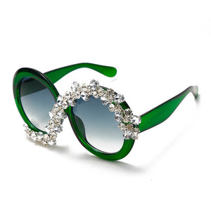 Round Diamond Rhinestone Sunglasses