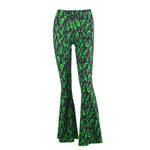 Neon Green Rave Flare Pants