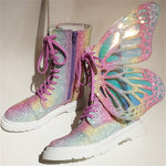 Holographic Butterfly Rave Boots