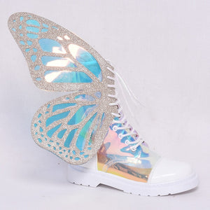 Holographic Butterfly Rave Boots