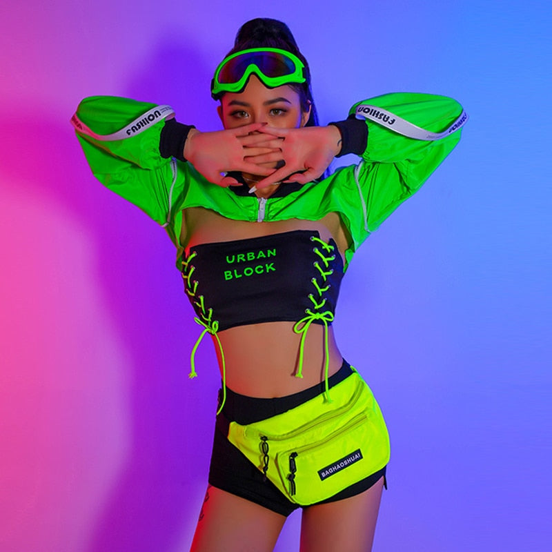 Green and Black Dance Costume