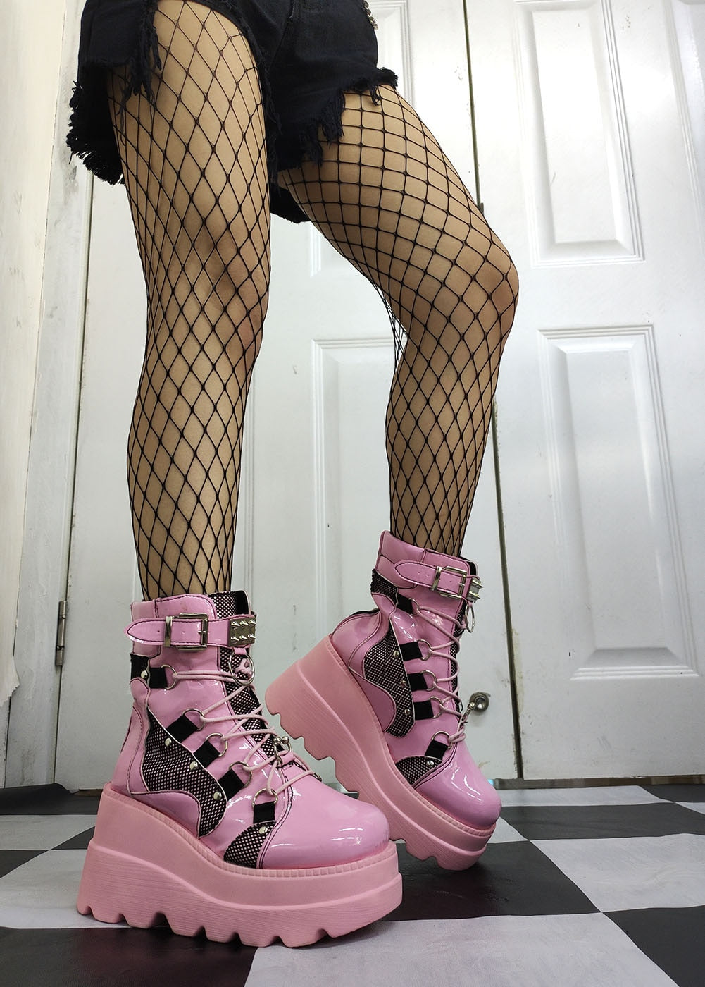 Pink Glitter Rave Boots