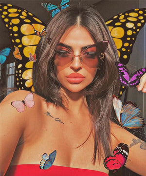 Rimless Butterfly Rave Sunglasses
