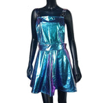 Holographic Laser Mini Dress