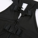 Black Off Shoulder Zip Up Bodysuit