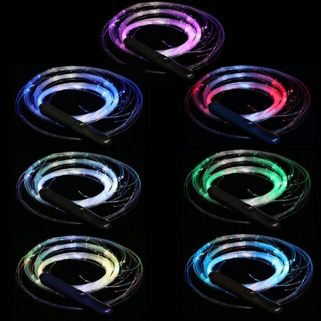 LED Rave Whip - 7 Colors, 4 Glow modes, 360° Swive