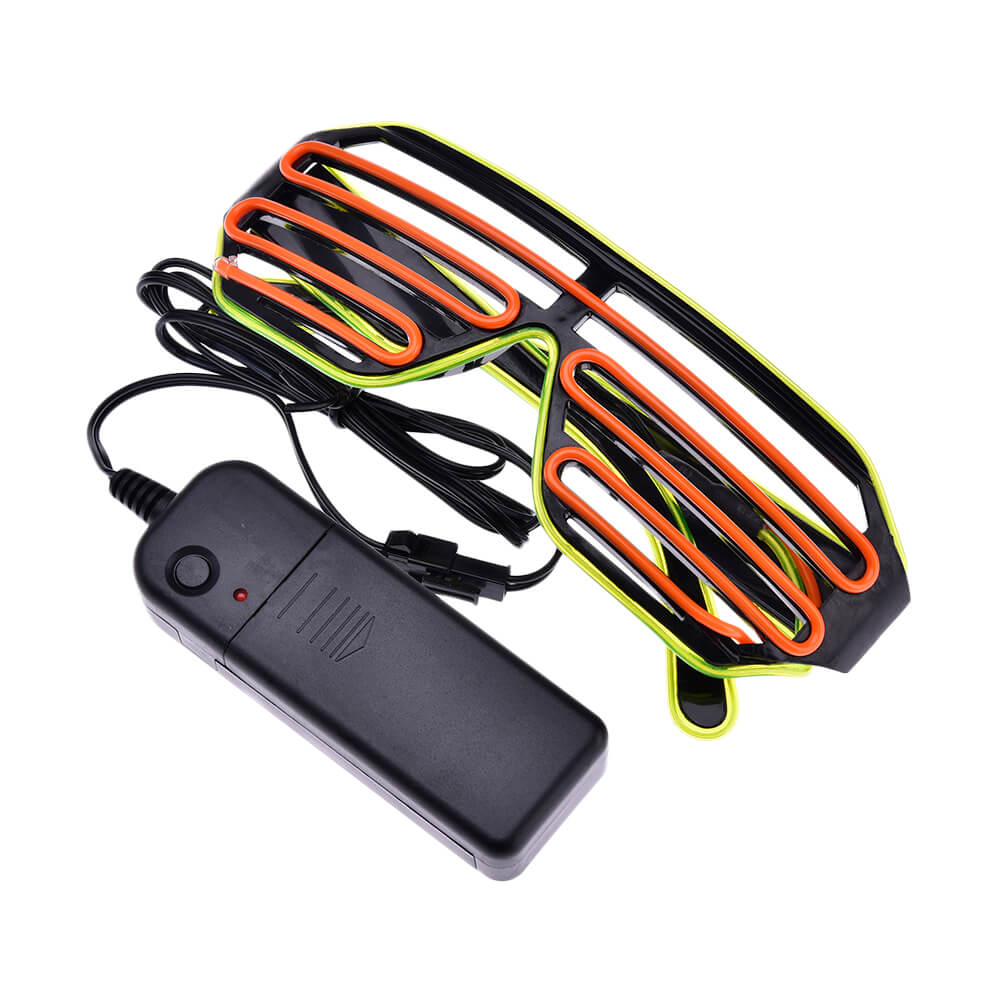 Shutter Sunglasses with 2-Color Neon Light LED