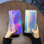 Holographic Rough Purple Wallet with Zipper