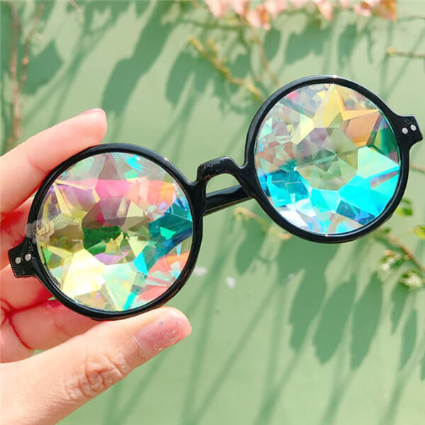 Kaleidoscope Holographic Glasses Round