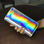 Holographic Shiny Silver Wallet with Zipper