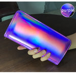 Holographic Shiny Purple Wallet with Zipper