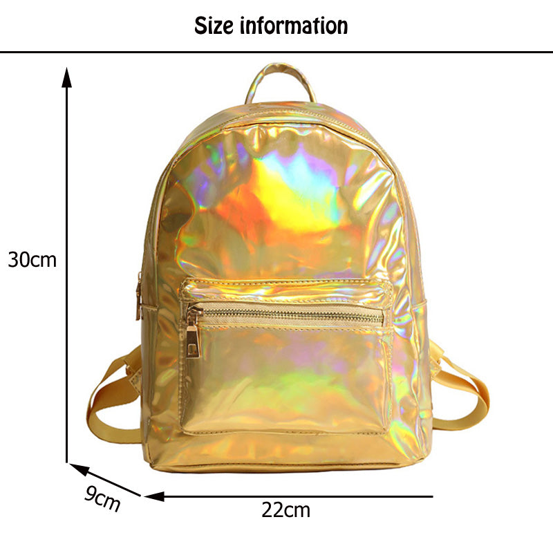 Holographic Gold Laser Backpack