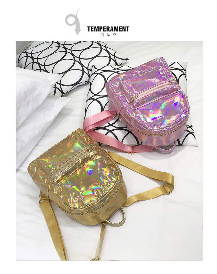 Holographic Gold Laser Backpack