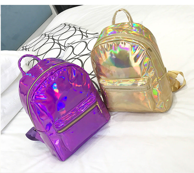 Holographic Pink Laser Backpack