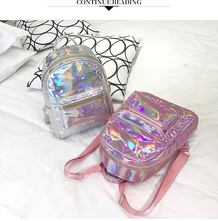 Holographic Silver Laser Backpack