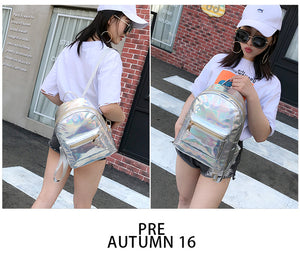 Holographic Silver Laser Backpack