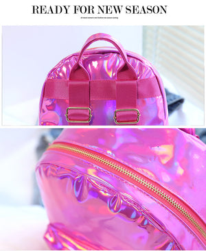Holographic Pink Laser Backpack