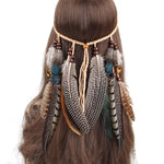 Hippie indian feather headband
